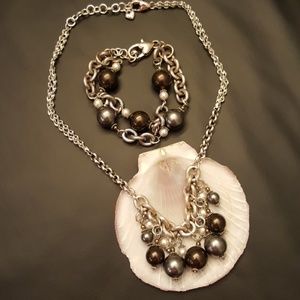 Brighton Colored Pearl Necklace and Bracelet